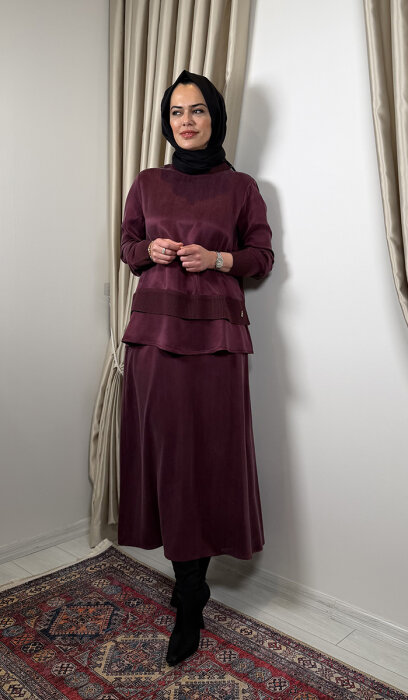 Miss Dalida Cepli Cupra Etek Plum - 6