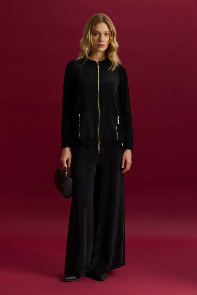 Miss Dalida Cupro Cepli Pantolon Etek BLACK - 2