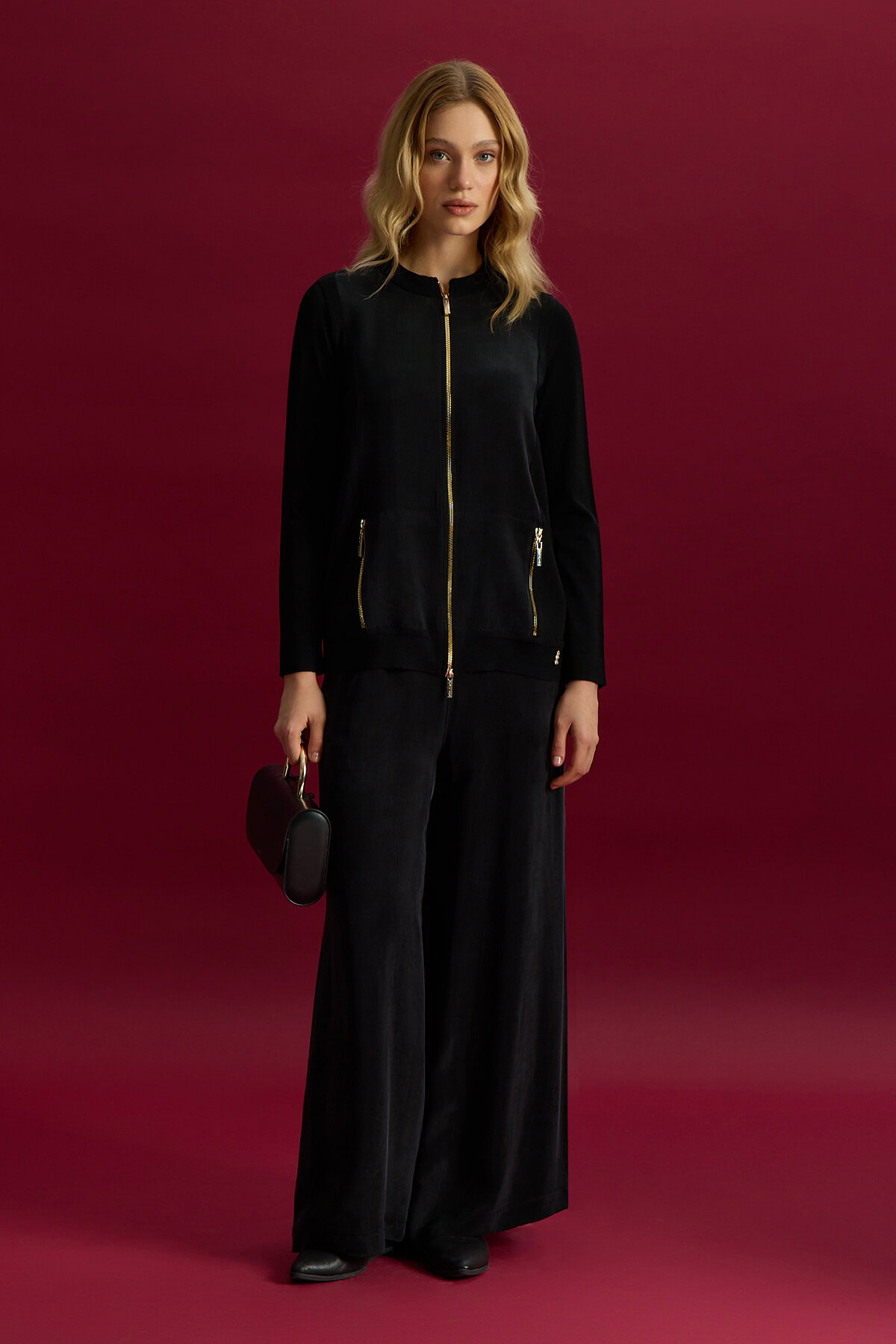 Miss Dalida Cupro Cepli Pantolon Etek BLACK - 2