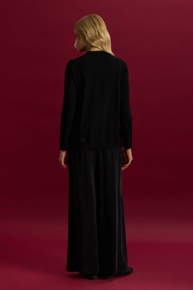 Miss Dalida Cupro Cepli Pantolon Etek BLACK - 3