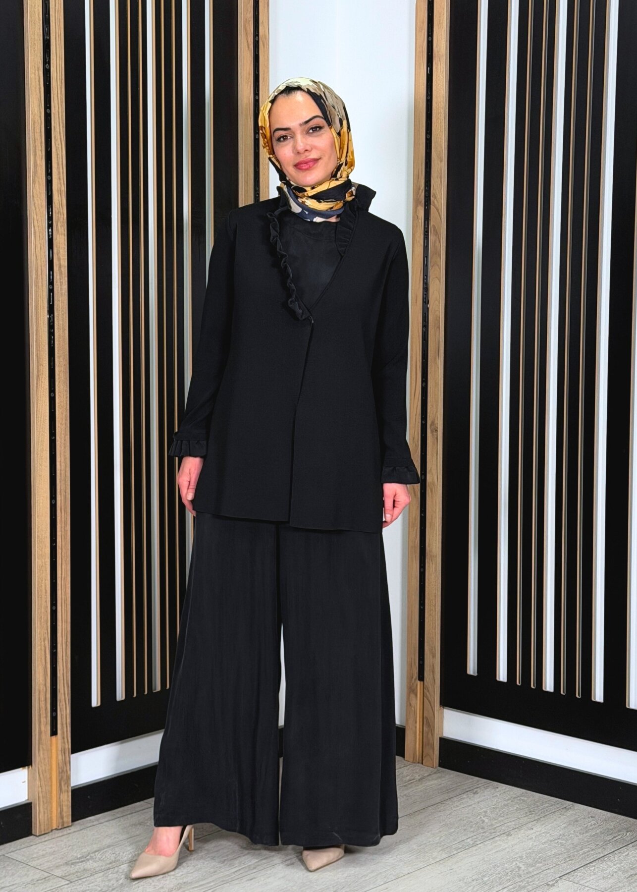 Miss Dalida Cupro Cepli Pantolon Etek BLACK - 2