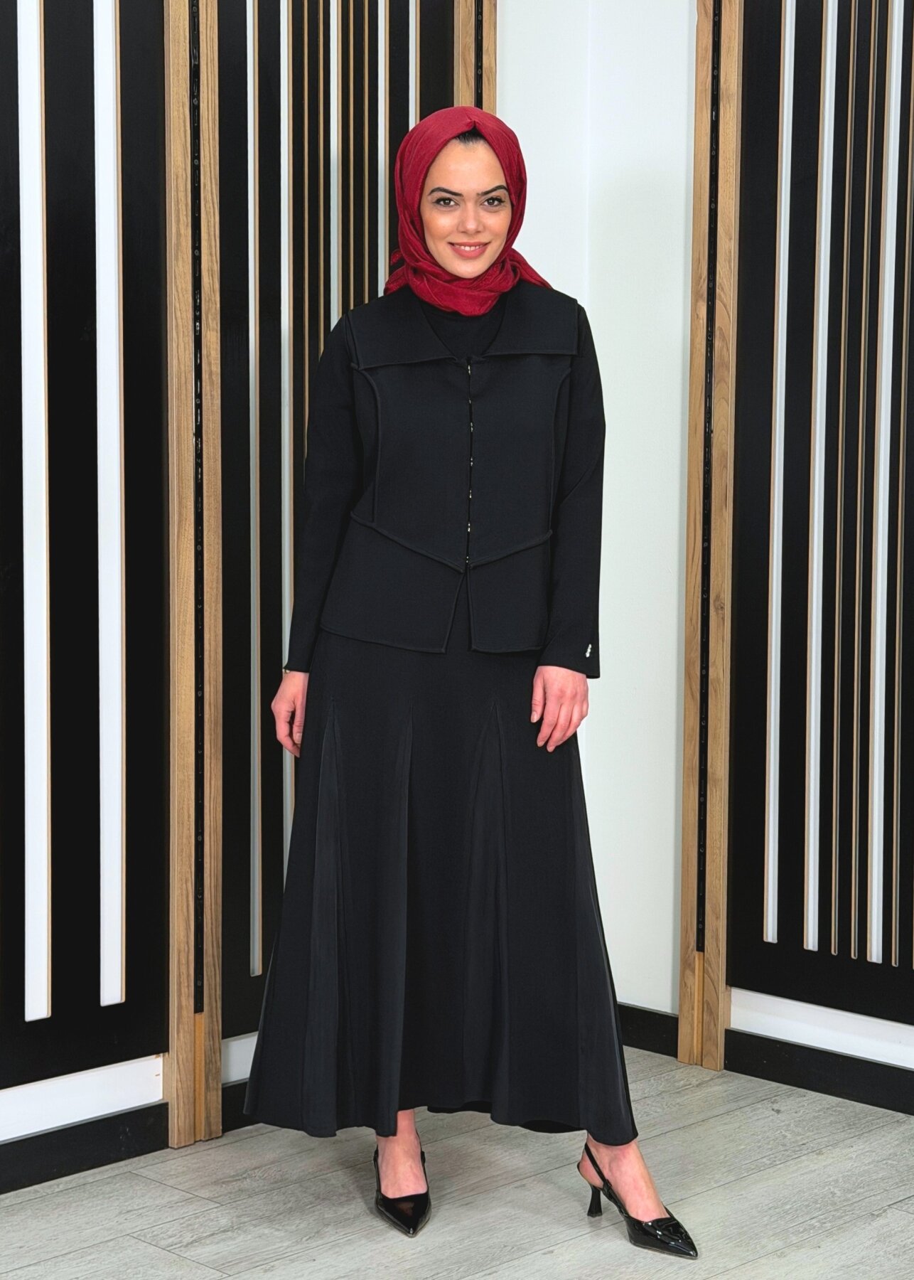 Miss Dalida Cupro Detaylı Triko Etek BLACK - 1