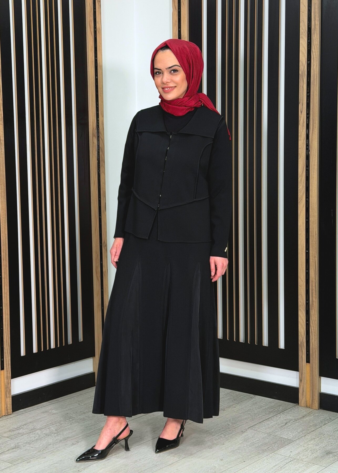 Miss Dalida Cupro Detaylı Triko Etek BLACK - 2