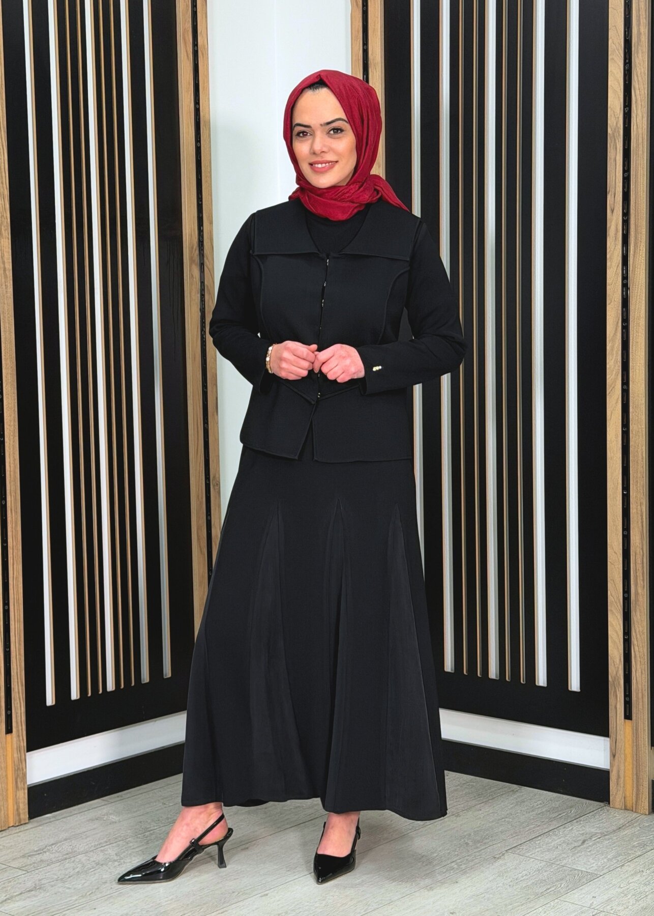 Miss Dalida Cupro Detaylı Triko Etek BLACK - 3