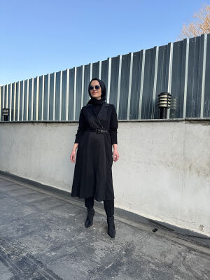 Miss Dalida Cupro Detaylı Triko Yelek BLACK 