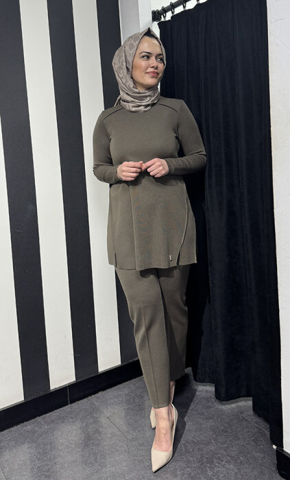 Miss Dalida Dar Paça Triko Pantolon DARDO-TAUPE - 7