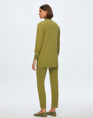 Miss Dalida Dar Paça Triko Pantolon Fiaba Olive - 2