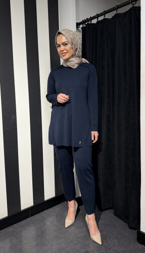 Miss Dalida Dar Paça Triko Pantolon Oası/Dark Navy (1)