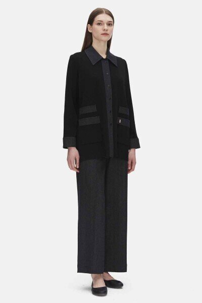 Miss Dalida Denim Boru Paça Pantolon BLACK - 1
