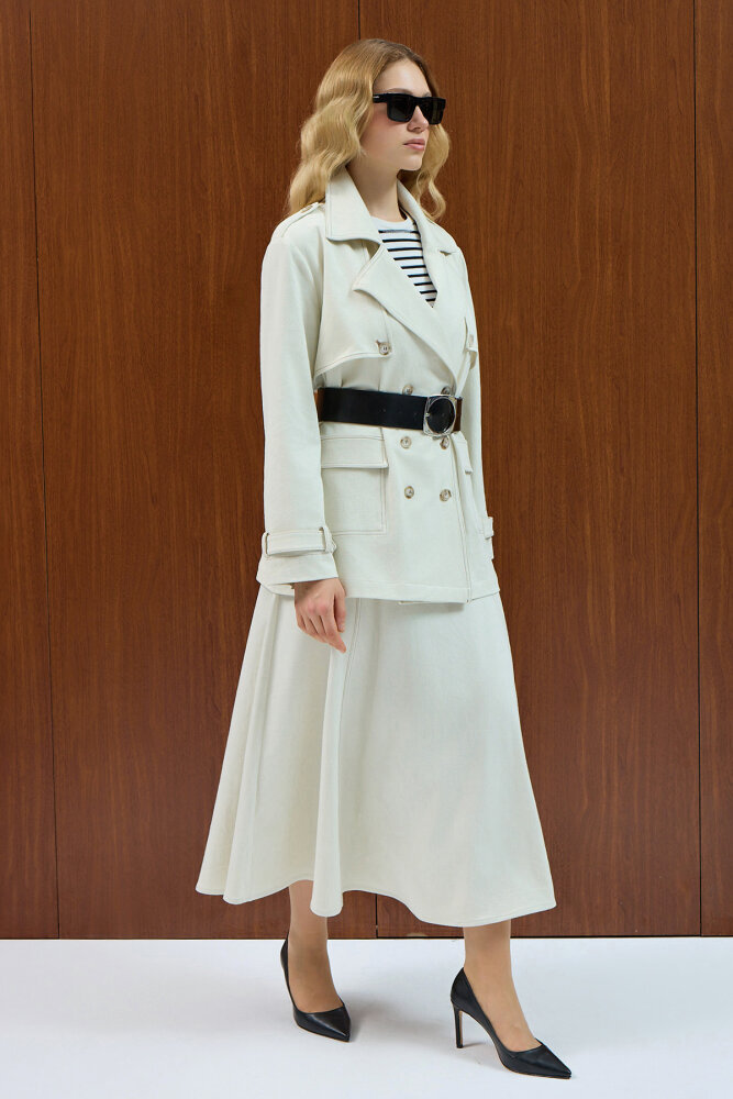 Miss Dalida Denim Çan Etek EKRU