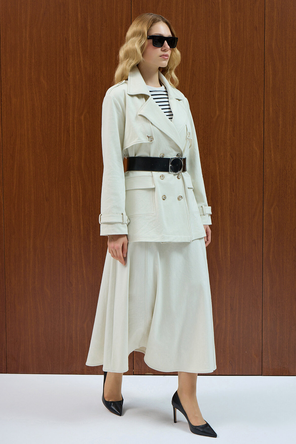 Miss Dalida Denim Çan Etek EKRU - 2