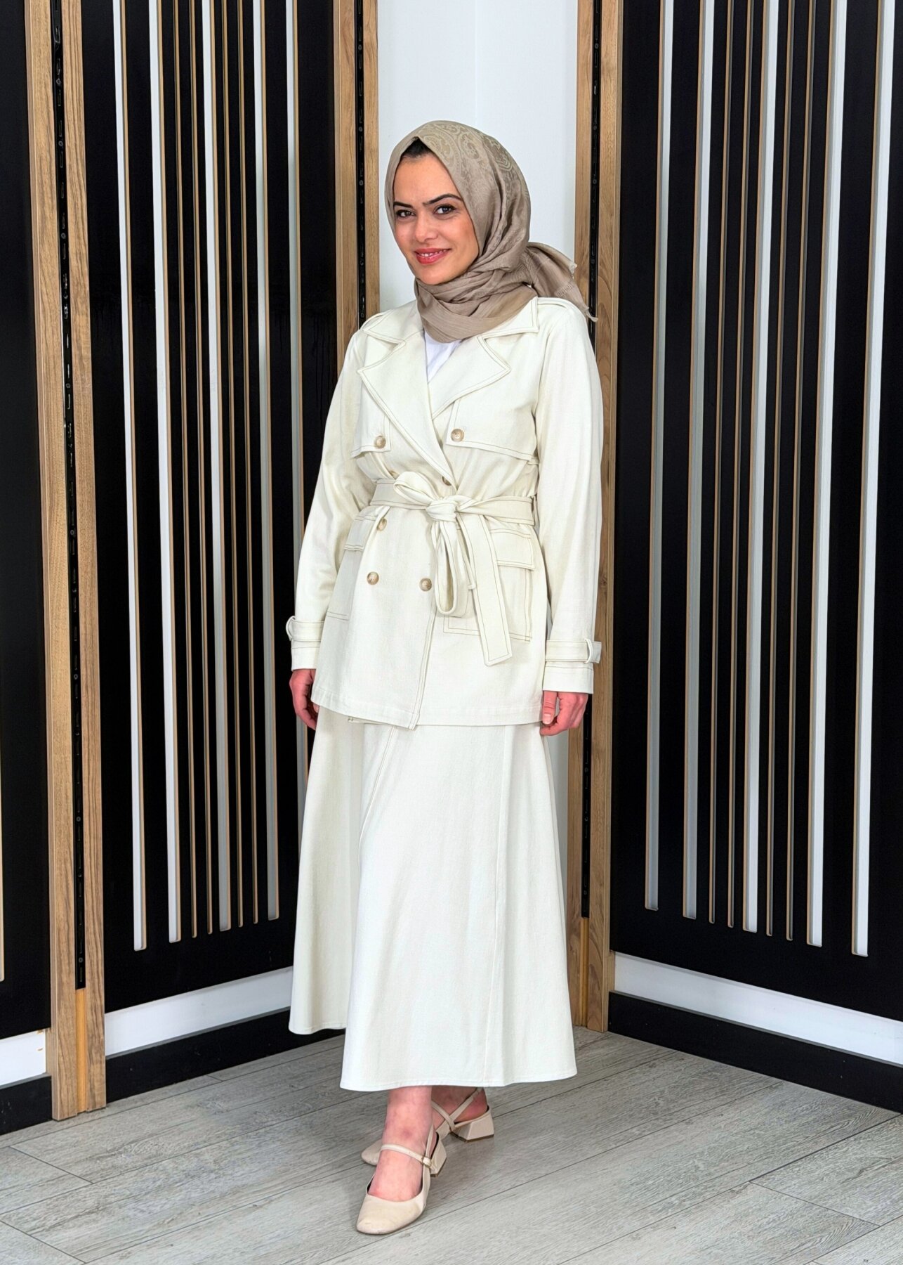 Miss Dalida Denim Çan Etek EKRU - 3