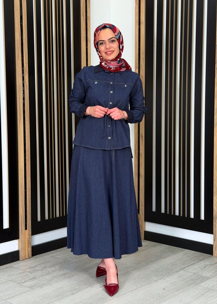 Miss Dalida Denim Çan Etek Navy Blue