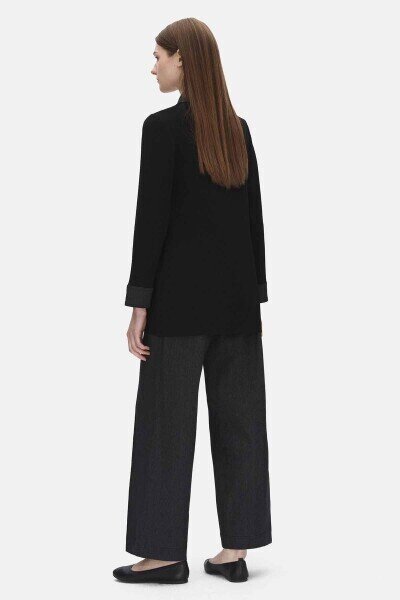 Miss Dalida Denim Detaylı Triko Ceket BLACK - 2