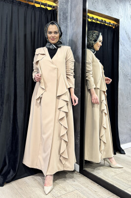 Miss Dalida Detayı Hareketli Kumaş Kap CAMEL - 1