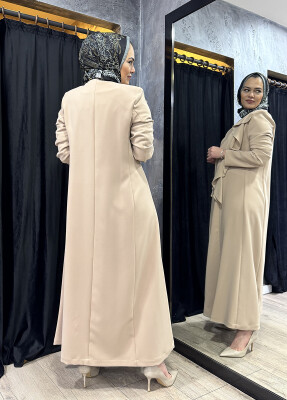 Miss Dalida Detayı Hareketli Kumaş Kap CAMEL - 2