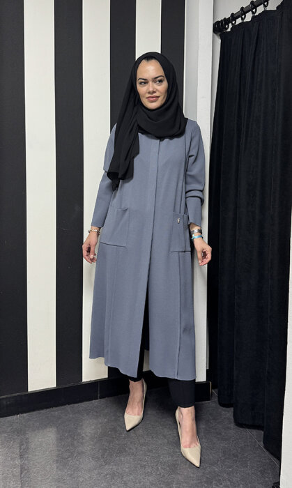 Miss Dalida Dk Yaka Uzun Triko Hırka Bullet - 1