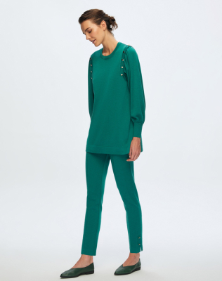 Miss Dalida Düğme Detaylı Balon Kollu Tunik Imolo-Emerland