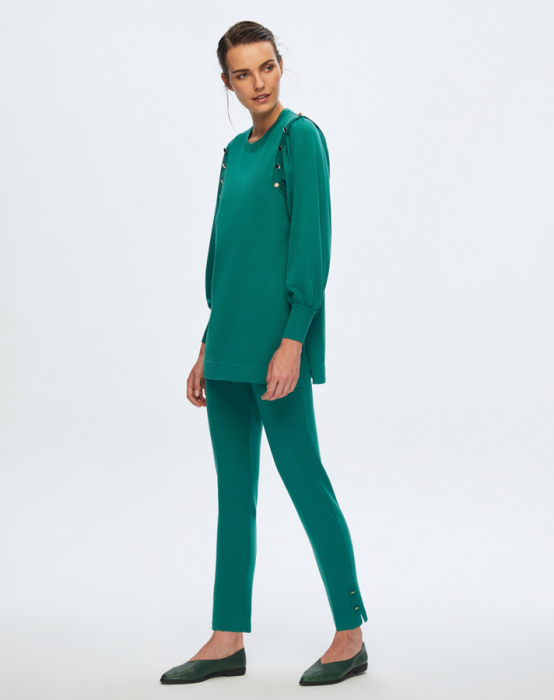 Miss Dalida Düğme Detaylı Balon Kollu Tunik Imolo-Emerland - 2