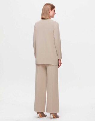 Miss Dalida Düğme Detaylı Bol Paça Pantolon Stone - 4