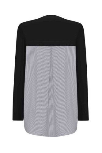 Miss Dalida Düğmeleri Ve Sırtı Poplin Triko Tunik BLACK - 2