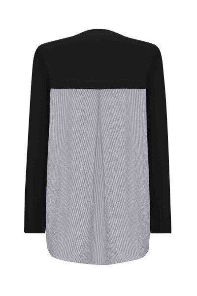 Miss Dalida Düğmeleri Ve Sırtı Poplin Triko Tunik BLACK - 2