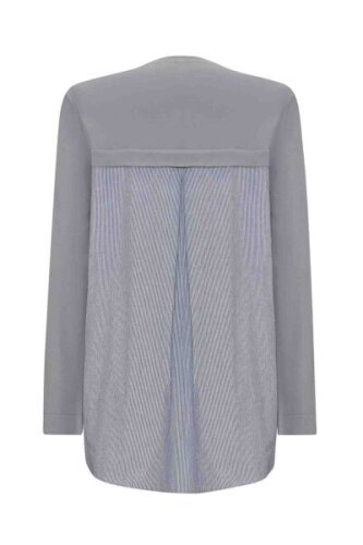 Miss Dalida Düğmeleri Ve Sırtı Poplin Triko Tunik Dark Grey - 2