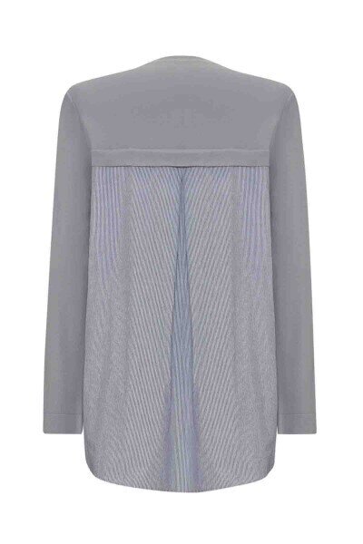 Miss Dalida Düğmeleri Ve Sırtı Poplin Triko Tunik Dark Grey - 2