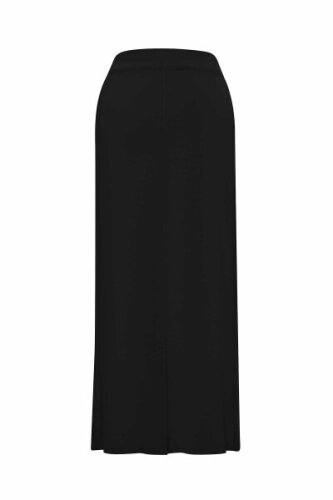 Miss Dalida Düz Renk A Kesim Cupra Etek BLACK - 2