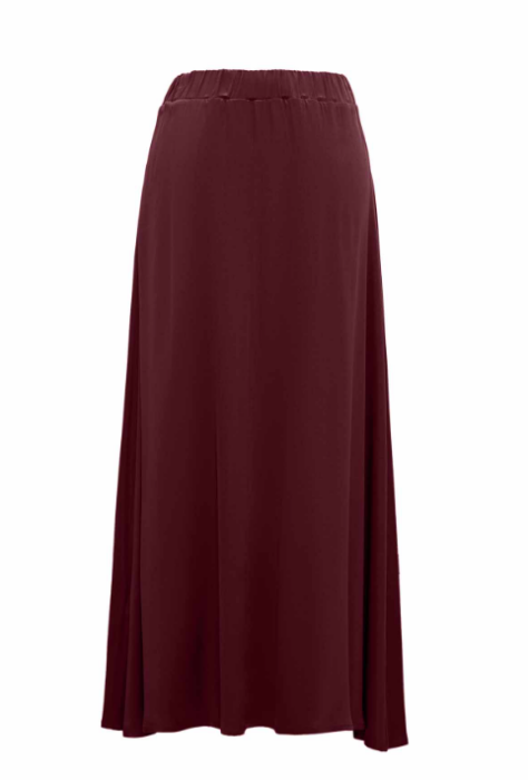 Miss Dalida Düz Renk A Kesim Cupra Etek Plum - 2