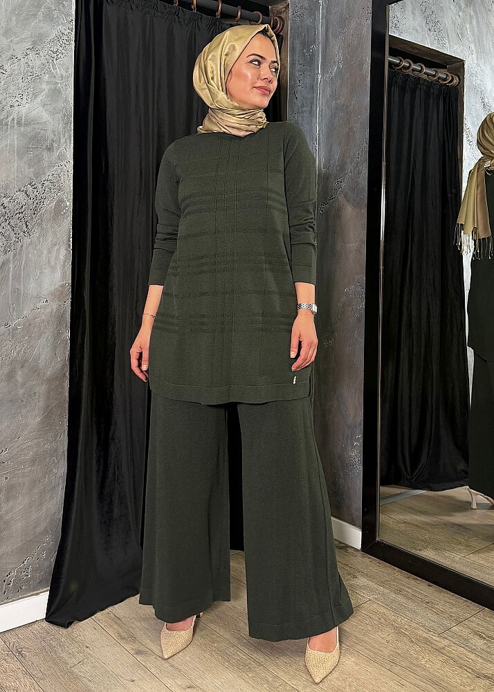 Miss Dalida Düz Renk Bol Paça Touch Me Pantolon KHAKİ - 4