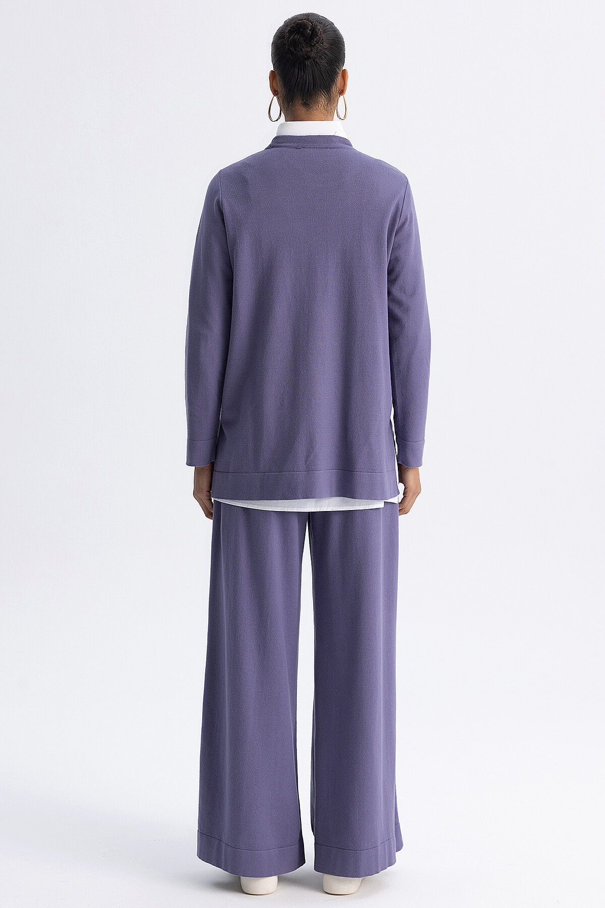 Miss Dalida Düz Renk Bol Paça Touch Me Pantolon LİLA - 4