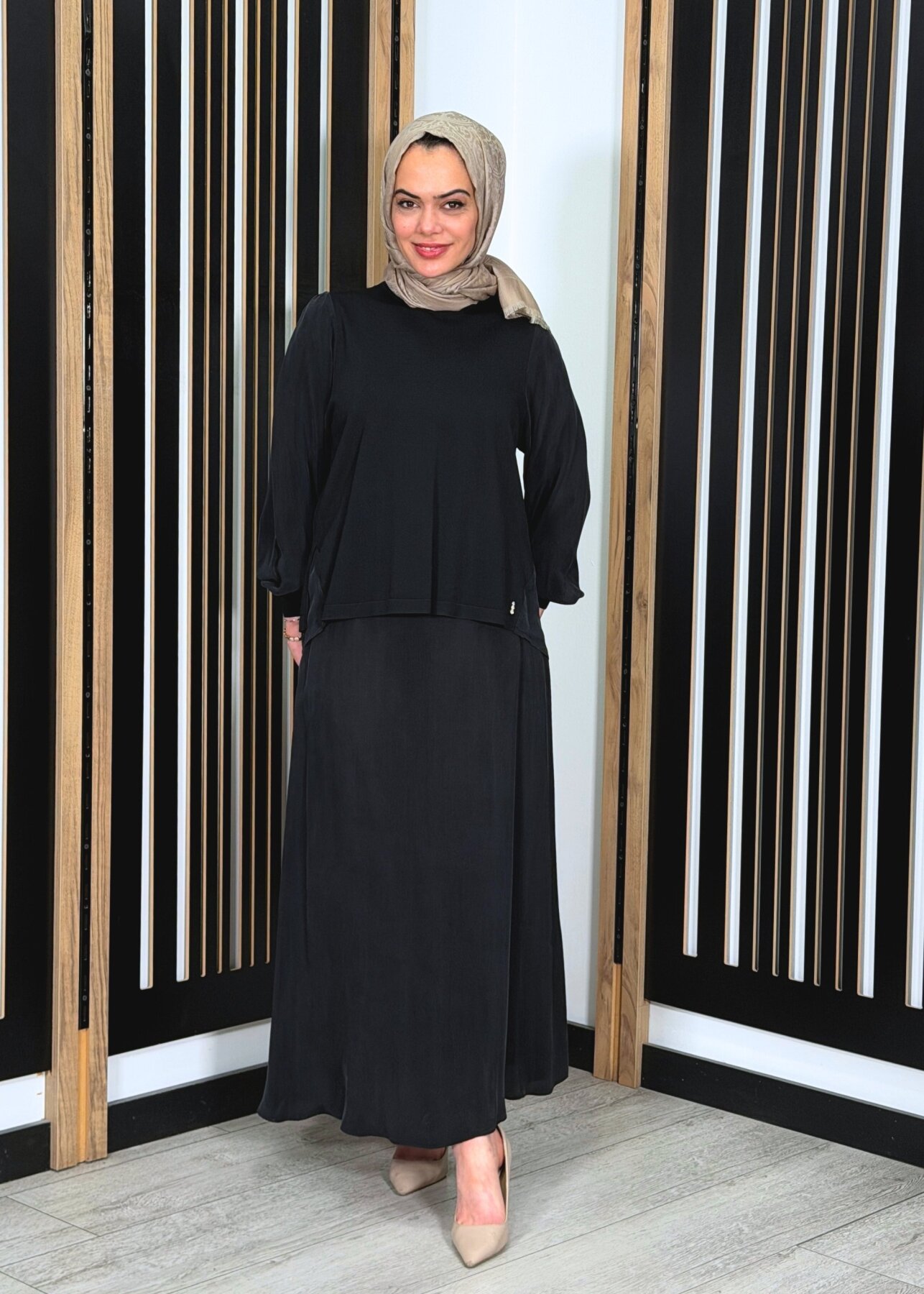 Miss Dalida Düz Renk Cupro Etek BLACK - 1