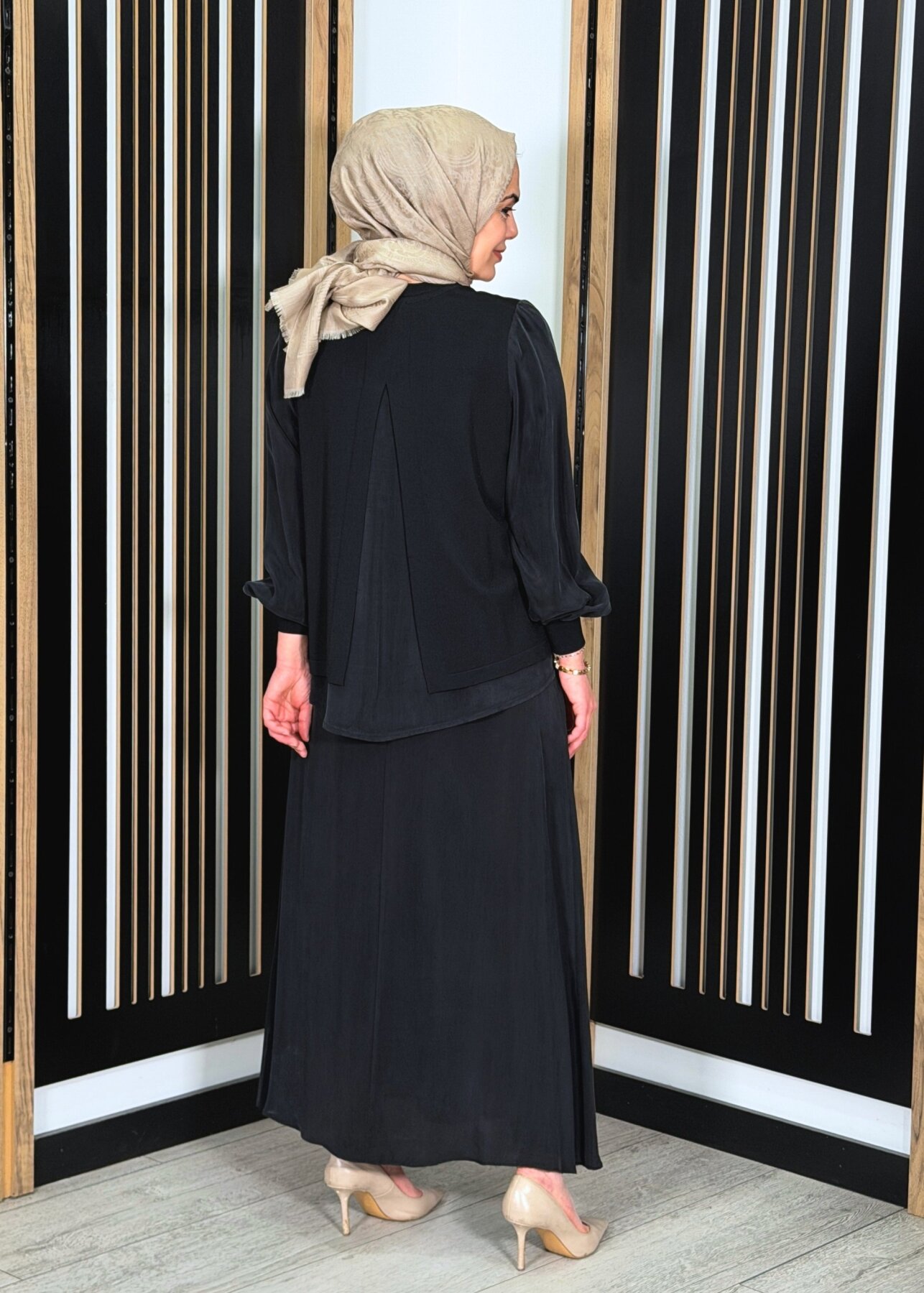 Miss Dalida Düz Renk Cupro Etek BLACK - 4