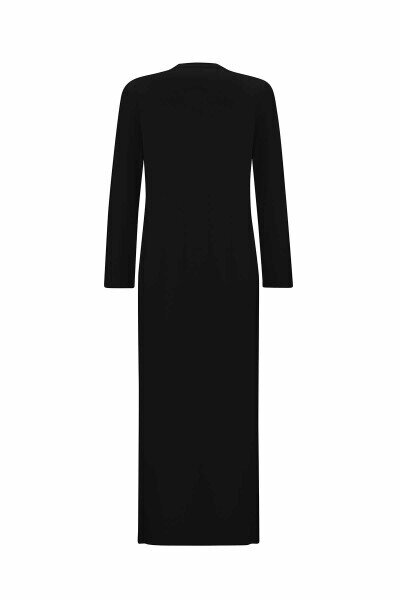 Miss Dalida Düz Renk Triko Elbise BLACK - 2