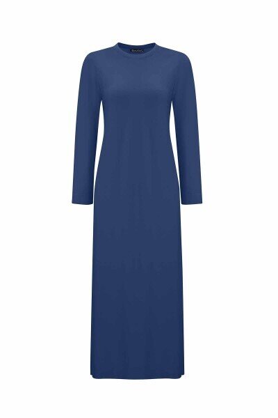 Miss Dalida Düz Renk Triko Elbise Navy Blue - 1