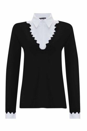 Miss Dalida Ekleme Kollu Triko Tunik BLACK - 1