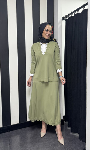 Miss Dalida Ekleme Kollu Triko Tunik olive - 2