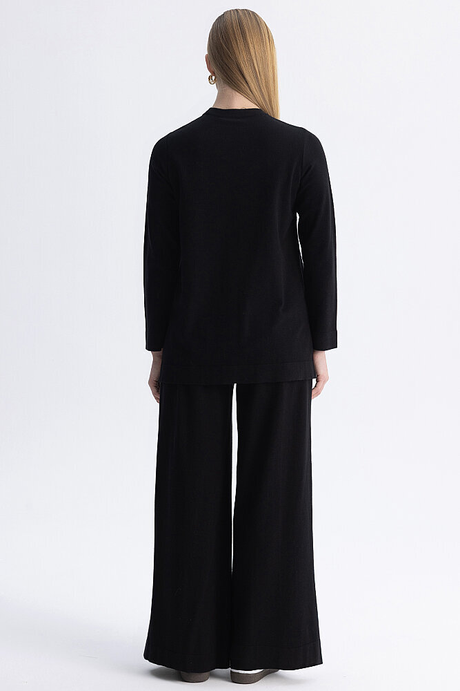 Miss Dalida Ekose Desenli Triko Tunik BLACK - 7