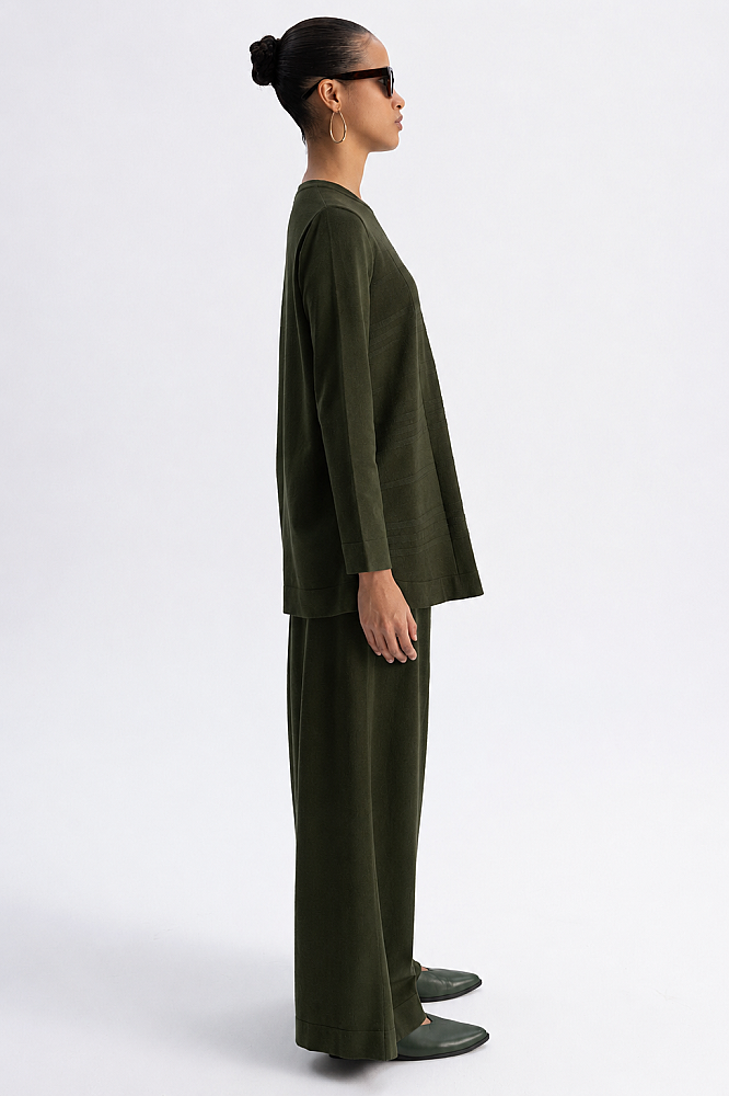 Miss Dalida Ekose Desenli Triko Tunik KHAKİ - 3