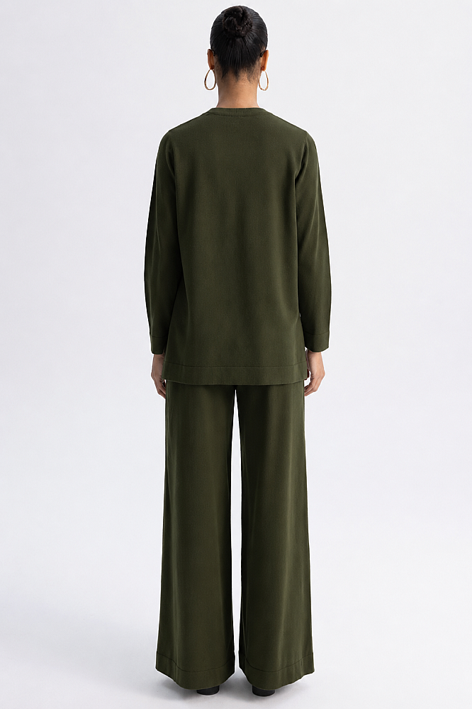 Miss Dalida Ekose Desenli Triko Tunik KHAKİ - 4