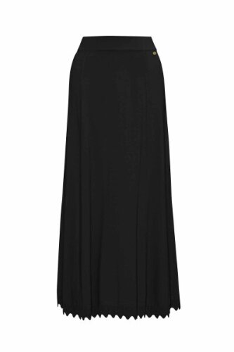 Miss Dalida Etek Ucu Dilimli Triko Etek BLACK 