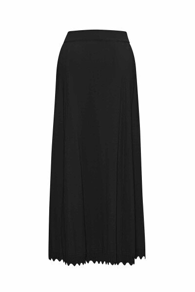 Miss Dalida Etek Ucu Dilimli Triko Etek BLACK - 2