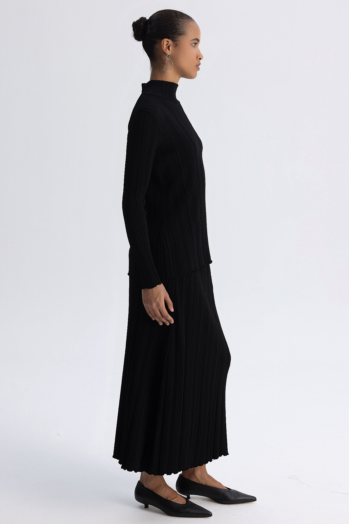 Miss Dalida Fitilli Triko Uzun Etek BLACK - 3