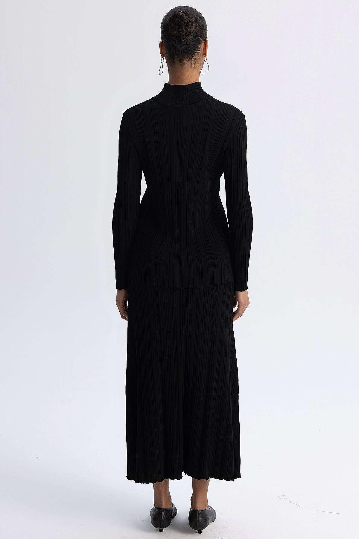 Miss Dalida Fitilli Triko Uzun Etek BLACK - 4
