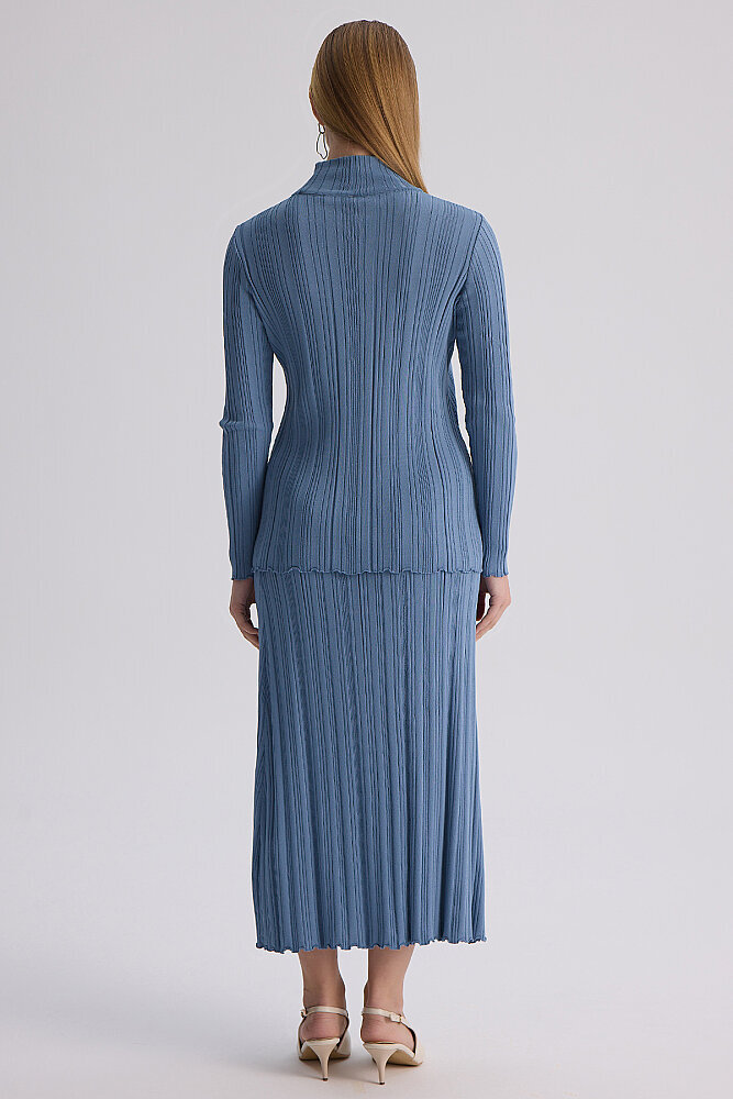 Miss Dalida Fitilli Triko Uzun Etek BLUE - 7