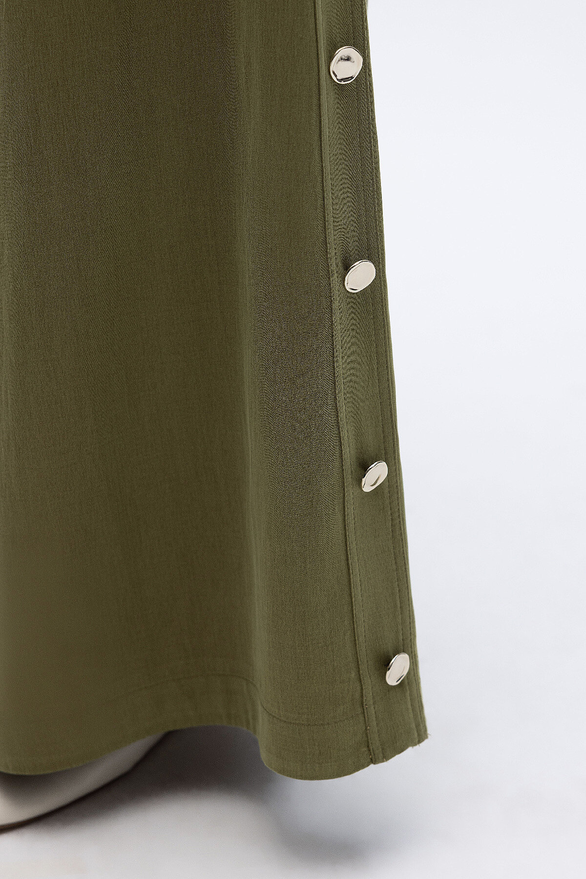 Miss Dalida Geniş Paça İpek Keten Pantolon olive - 6