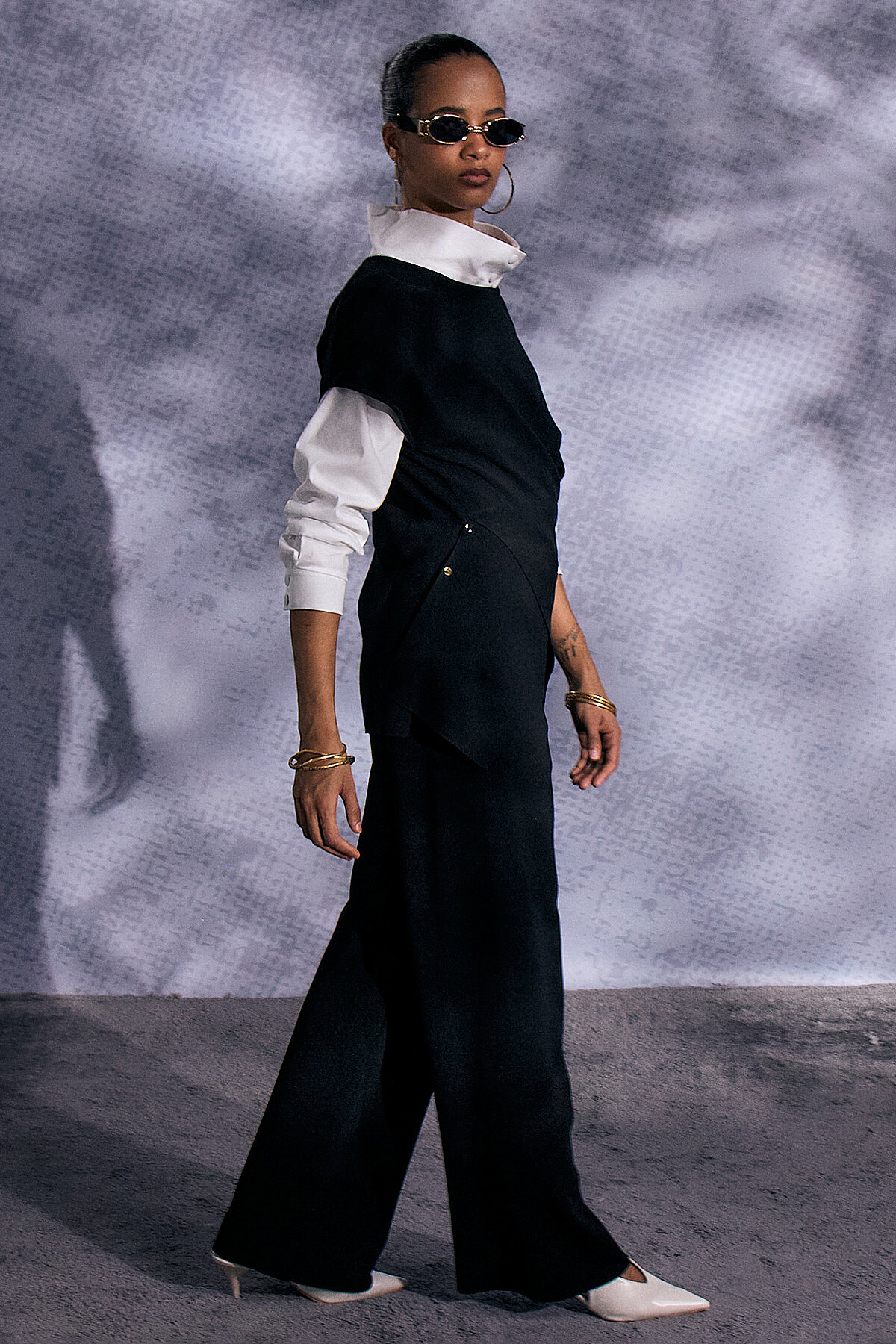 Miss Dalida Geniş Paça Triko Pantolon BLACK - 3