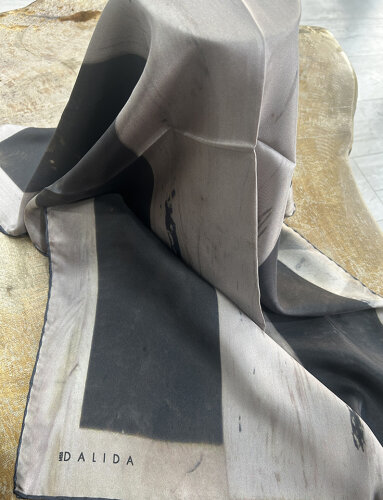 Miss Dalida Geometrik ve Fırça İzli Şal MİNK - 3