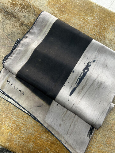 Miss Dalida Geometrik ve Fırça İzli Şal MİNK - 5